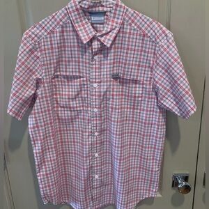 Columbia Short Sleeve Button Down Plaid Shirt M